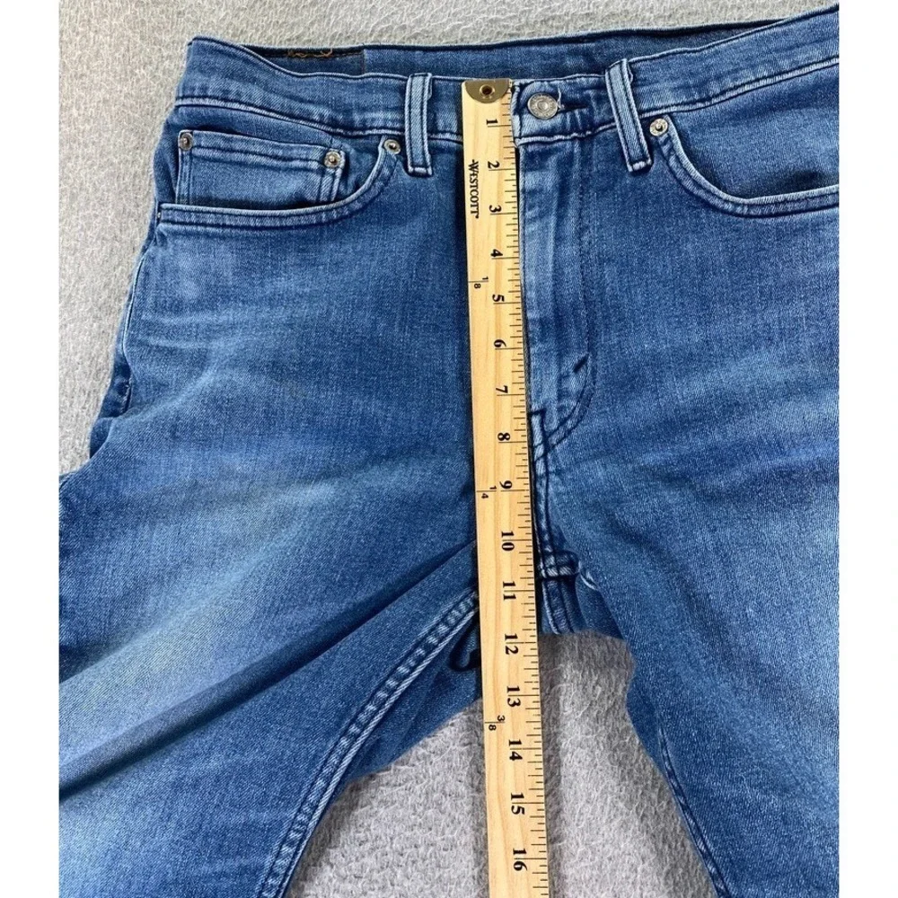 Levis 514 Jeans Mens 34x32 (Fits 34x31) Blue Denim Faded‎ Whiskers Straight Leg